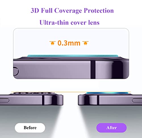 ZXZone [4 Pack] Camera Lens Protector Designed for iPhone 14 6.1" ＆ iPhone 14 Plus 6.7" Accessories Camera Cover 9H Hardness, Ultra HD Easy to Install