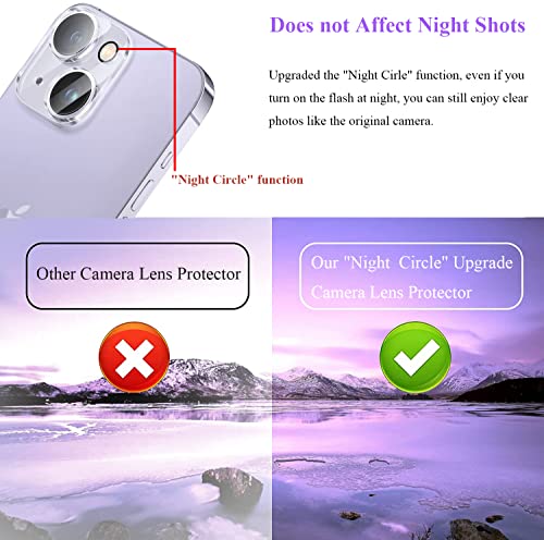 ZXZone [4 Pack] Camera Lens Protector Designed for iPhone 14 6.1" ＆ iPhone 14 Plus 6.7" Accessories Camera Cover 9H Hardness, Ultra HD Easy to Install