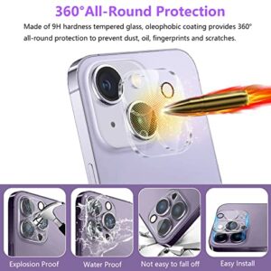 ZXZone [4 Pack] Camera Lens Protector Designed for iPhone 14 6.1" ＆ iPhone 14 Plus 6.7" Accessories Camera Cover 9H Hardness, Ultra HD Easy to Install