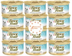 healthier paws fancy feast grilled tuna feast in gravy canned wet cat food, 3 oz, case of 12 sticker !!!