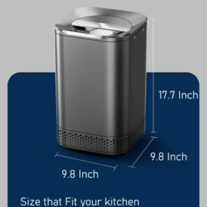 NAGUALEP Smart Kitchen Compost Bin, Auto Home and Kitchen Composting Bin, Turn Garbage om to Compost, Single Button, Auto Stop When Finish, Food Waste Cycler