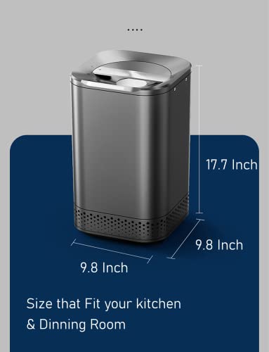 NAGUALEP Smart Kitchen Compost Bin, Auto Home and Kitchen Composting Bin, Turn Garbage om to Compost, Single Button, Auto Stop When Finish, Food Waste Cycler
