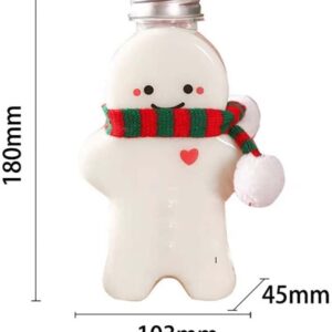 NEW Gingerbread Mug,Creative Water Bottle Kitchen Milk Tea Christmas Decoration Gingerbread Man Drinking Cup，Cute Gingerbread Man Drinking Cup Portable Drink Bottle (Transparent)