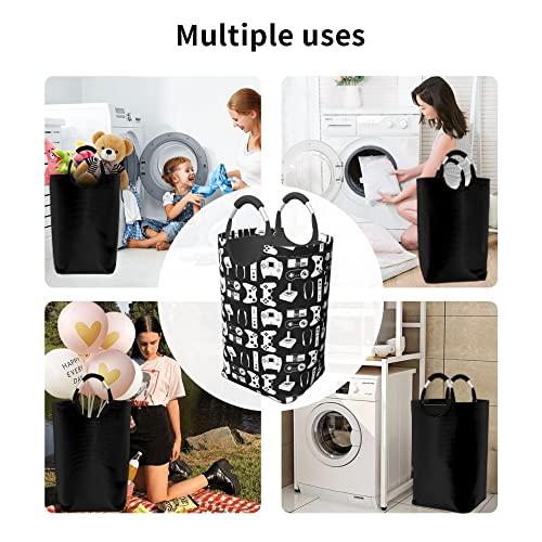 Laundry Hampers Game Weapon Funny Gamer Laundry Basket Collapsible Laundry Washing Bin Clothes Bag Household Home Storage Large Toy Organizer For College Dorm Closet with Handles 27 inches