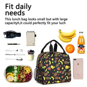 Insulated Lunch Bag for Women Girls Men,Cooler Lunch Tote Bag with Adjustable Shoulder Belt,Cute Portable Reusable Lunch Box Cooler Bag for Adult Girls Travel Picnic,Office,Working(Fruit)