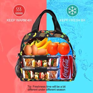 Insulated Lunch Bag for Women Girls Men,Cooler Lunch Tote Bag with Adjustable Shoulder Belt,Cute Portable Reusable Lunch Box Cooler Bag for Adult Girls Travel Picnic,Office,Working(Fruit)