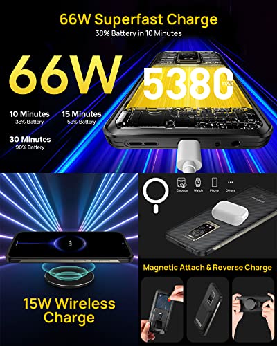 Ulefone Armor 17 Pro Rugged Smartphone, 13GB + 256GB, 108MP Triple Camera, 8MP Night Vision Camera, 66W Fast Charging, Helio G99 Processor, 6.58" FHD+, Android 12, 4G Dual SIM Unlocked Rugged Phone