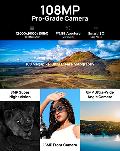 Ulefone Armor 17 Pro Rugged Smartphone, 13GB + 256GB, 108MP Triple Camera, 8MP Night Vision Camera, 66W Fast Charging, Helio G99 Processor, 6.58" FHD+, Android 12, 4G Dual SIM Unlocked Rugged Phone