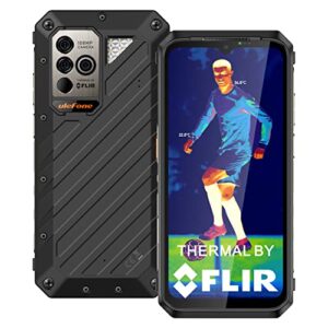 ulefone power armor 18t 5g rugged smartphone with thermal imaging camera, 108mp main rear camera + 32mp front camera, 9600mah big battery, 17gb+256gb android 12, 6.58" fhd+ screen rugged phone