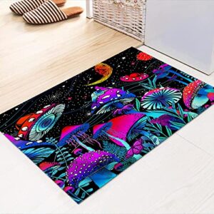 Area Rugs Trippy Mushroom Moon Bohemian 3D Digital Print Carpet Living Room Bedroom Sofa Mat Door Mat Home Decoration 4 x 5.25 ft/47 x 63 in