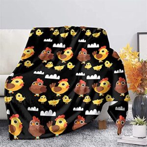 boceoey blanket throw size fleece blankets warm fluffy, soft blankets for bed sofa bedspread, lightweight throw blanket for couch travel camping, 50x60 inches chicken