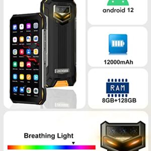 DOOGEE S89 Rugged Smartphone(2022), 12000mAh Massive Battery Android 12 Rugged Phone Unlocked, 33W Fast Charging, 8GB+128GB IP68 Waterproof Cellphone, Night Vision, Breathing Light, NFC, Dual 4G