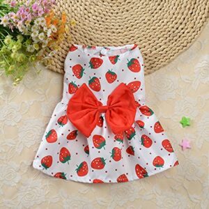 weisha dog dress 1pc dog floral skirts bow princess dress dog spring summer section sweet fresh snap style puppy clothes pet supplies(xl,red)