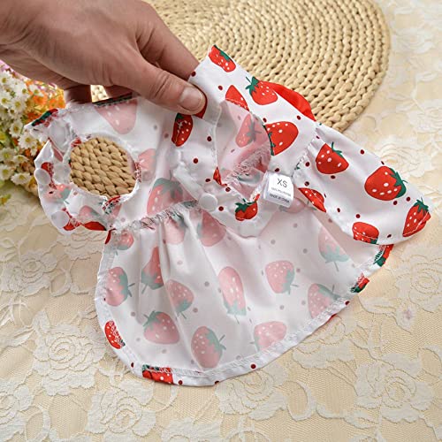 WEISHA Dog Dress 1PC Dog Floral Skirts Bow Princess Dress Dog Spring Summer Section Sweet Fresh Snap Style Puppy Clothes Pet Supplies(XL,Red)