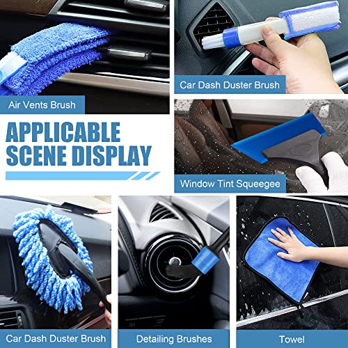 ESERRUY 20 PCS Car Interior Detailing Kit, Car Cleaning Kit with High Power Portable Handheld Vacuum, Auto Detailing Drill Brush Set, Car Windshield Cleaner, Car Wash Kit Supplies for Exterior Wheels