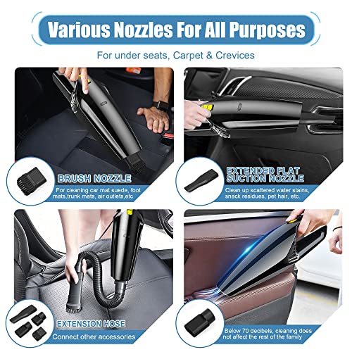 ESERRUY 20 PCS Car Interior Detailing Kit, Car Cleaning Kit with High Power Portable Handheld Vacuum, Auto Detailing Drill Brush Set, Car Windshield Cleaner, Car Wash Kit Supplies for Exterior Wheels