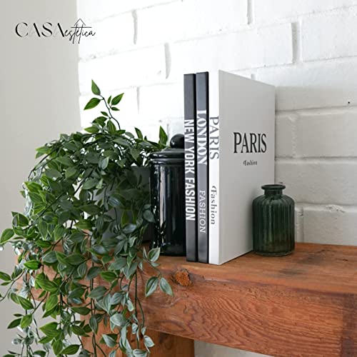 Decorative Books – 3 Book Set – Living Room Décor – Shelf Decoration – London, Paris & New York Fashion – Designer Books – Coffee Table Décor – Faux Books for Decoration – Black & White Themed