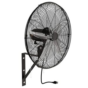 skinnybunny 20 inch wall mounted fan, high velocity 3 speed for industrial, commercial, residential, and greenhouse use, black