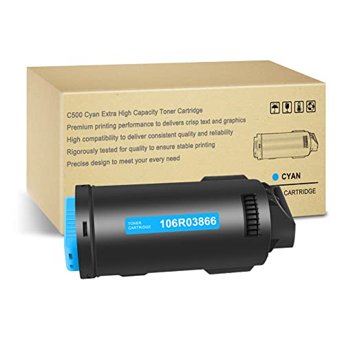 VersaLink C500 C505 Cyan Extra High Capacity Toner Cartridge Remanufactured for Xerox 106R03866 (9,000 Pages)