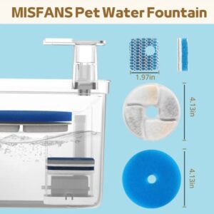 MISFANS Cat Water Fountain Replacement Filters Pet Water Fountain Replacement Filter 4 Pack Suitable for 74oz/2.2L Automatic Cat Fountain