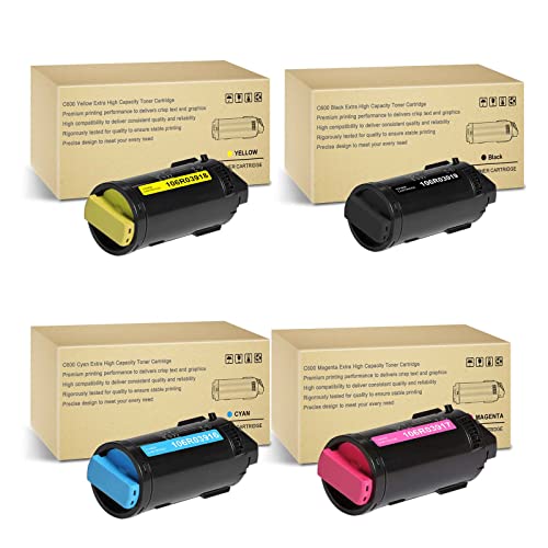 VersaLink C600 Toner Cartridge Remanufactured for Xerox 106R03919 106R03916 106R03917 106R03918 Extra High Capacity Toner Cartridge (16,900 Pages, Black, Cyan, Magenta, Yellow)