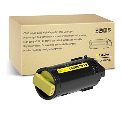 VersaLink C600 Yellow Toner Cartridge Remanufactured for Xerox VersaLink C600 C600DT C600DX C600DXF C600DXP C600N C600V/N C600V/DN C605 C605X C605XLM C605V/X C605V/XL Printer 106R03918 (16,800Pages)