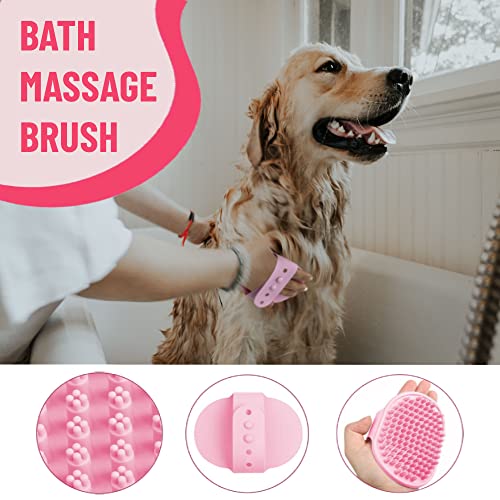 Dog Brush Shedding Kit Grooming - Dog Grooming Dog Brush for Shedding Short Haired Dogs, Deshedder Brush for Dogs, Dog Grooming Combs, Dematting Combs Set Pink