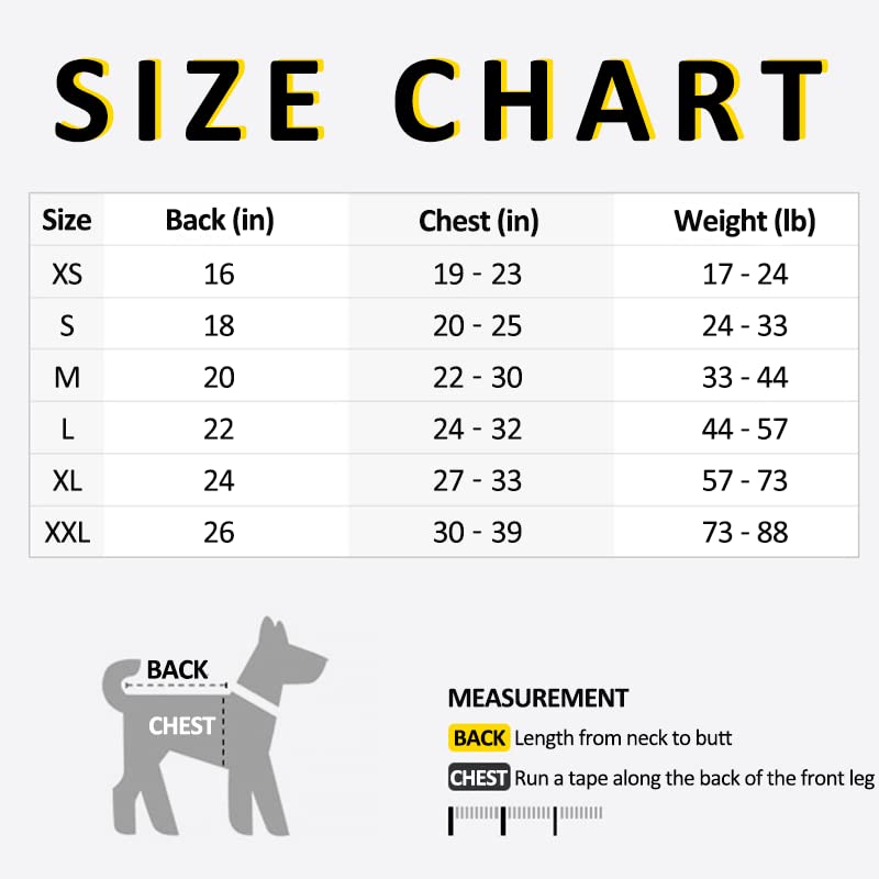 YOHOD Dog Winter Coat with Reflective Strip, Waterproof Pullover, Pet Windproof Warm Cold Weather Jacket Vest Cozy Onesie Jumpsuit Apparel Outfit Clothes for Medium, Large Dog Walking Hiking Travel