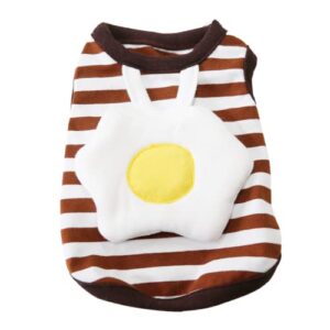 harikaji pet clothes,small dog clothes cat clothes lovely egg design pet clothes holiday halloween t shirt for small dogs puppy clothes spring summer(brown,m-chest 15.7in)