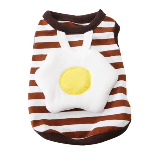 Harikaji Pet Clothes,Small Dog Clothes Cat Clothes Lovely Egg Design Pet Clothes Holiday Halloween T Shirt for Small Dogs Puppy Clothes Spring Summer(Brown,M-Chest 15.7in)