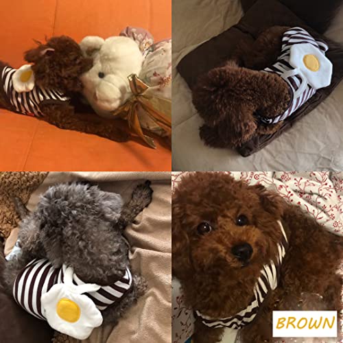 Harikaji Pet Clothes,Small Dog Clothes Cat Clothes Lovely Egg Design Pet Clothes Holiday Halloween T Shirt for Small Dogs Puppy Clothes Spring Summer(Brown,M-Chest 15.7in)