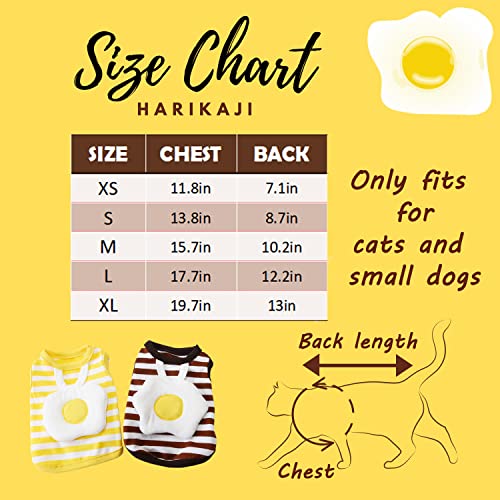 Harikaji Pet Clothes,Small Dog Clothes Cat Clothes Lovely Egg Design Pet Clothes Holiday Halloween T Shirt for Small Dogs Puppy Clothes Spring Summer(Brown,M-Chest 15.7in)