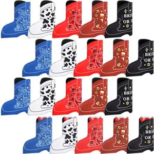 20 pcs cowboy boot skinny can sleeves bachelorette party decorations cowboy slim beverage sleeves party shower drink holder insulated can cover neoprene beer bottle sleeve for cowboy party favors
