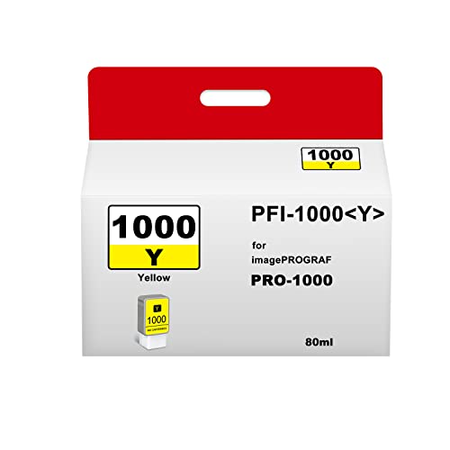 PFI-1000 Yellow Individual Ink-Tank Compatible with Canon 0549C002 CanonInk Lucia PRO PFI1000 PFI-1000Y for imagePROGRAF PRO-1000 Printer