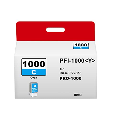 PFI-1000 Cyan Individual Ink-Tank Compatible with Canon Lucia PRO PFI1000 PFI-1000C 0547C002 for imagePROGRAF PRO-1000 Printer