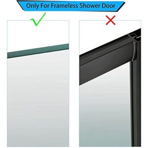 Extended Shower Door Hooks 7-inch, Over Door Hooks for Bathroom Frameless Glass Shower Door,Heavy Duty Rack Hooks, Stainless Steel Towel Hooks,for Robe 2 Pack (Black)