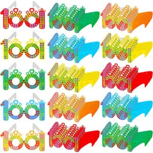 yexiya 200 pieces 100 days of school paper glasses bulk 100th day glasses 100th day activities gifts for kids boys girls colorful classroom school celebration party decorative supplies