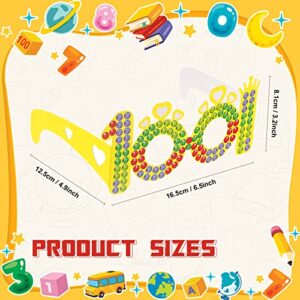 Yexiya 200 Pieces 100 Days of School Paper Glasses Bulk 100th Day Glasses 100th Day Activities Gifts for Kids Boys Girls Colorful Classroom School Celebration Party Decorative Supplies