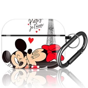 Jowhep for AirPods Pro 2019/Pro 2 Case 2022 Cartoon Cute Anime Design IMD Cover Fashion Funny Fun Character Cool Kawaii Unique Cases for Apple AirPod Air Pods Men Boys Girls Kids Teen Minni Mick