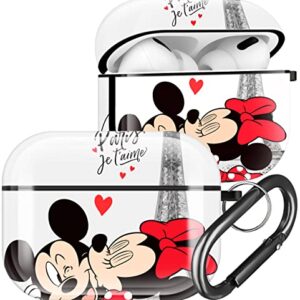 Jowhep for AirPods Pro 2019/Pro 2 Case 2022 Cartoon Cute Anime Design IMD Cover Fashion Funny Fun Character Cool Kawaii Unique Cases for Apple AirPod Air Pods Men Boys Girls Kids Teen Minni Mick