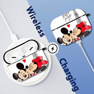 Jowhep for AirPods Pro 2019/Pro 2 Case 2022 Cartoon Cute Anime Design IMD Cover Fashion Funny Fun Character Cool Kawaii Unique Cases for Apple AirPod Air Pods Men Boys Girls Kids Teen Minni Mick