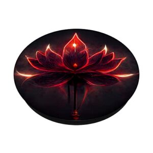 tropical flower flower design floral red lotus flower PopSockets Swappable PopGrip