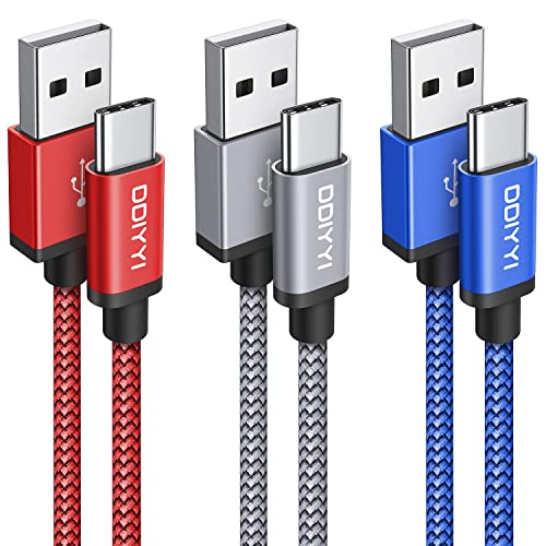 DDIYYI USB Type C Cable Fast Charging [3-Pack 3ft], USB to USB C Cable Braided Charger Cord Compatible with iPhone 15 Pro Plus Max, Samsung Galaxy S10e S10 S9 S8 Plus, Note 20 10, A10e A13 A03s A32