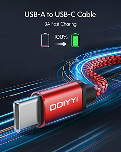DDIYYI USB Type C Cable Fast Charging [3-Pack 3ft], USB to USB C Cable Braided Charger Cord Compatible with iPhone 15 Pro Plus Max, Samsung Galaxy S10e S10 S9 S8 Plus, Note 20 10, A10e A13 A03s A32