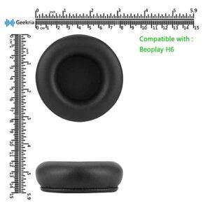 Geekria QuickFit Replacement Ear Pads for Bang & Olufsen Beoplay H4, H6, H7, H9, H9i, HX, Portal Headphones Ear Cushions, Headset Earpads, Ear Cups Cover Repair Parts (Black/No Plastic Clip)