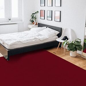 Indoor Area Rugs, Solid Color Wine Red Non-Slip Rubber Backing Rug, Non-Shedding Floor Carpet Washable Throw Rug for Living Room Bedroom Dining Home, 2' x 3'