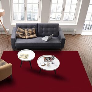 Indoor Area Rugs, Solid Color Wine Red Non-Slip Rubber Backing Rug, Non-Shedding Floor Carpet Washable Throw Rug for Living Room Bedroom Dining Home, 2' x 3'