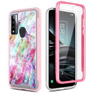 NZND Case for TCL 30 XE 5G with [Built-in Screen Protector], Full-Body Protective Shockproof Rugged Bumper Cover, Impact Resist Durable Phone Case (Marble Design Fantasy)