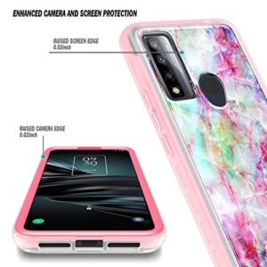 NZND Case for TCL 30 XE 5G with [Built-in Screen Protector], Full-Body Protective Shockproof Rugged Bumper Cover, Impact Resist Durable Phone Case (Marble Design Fantasy)