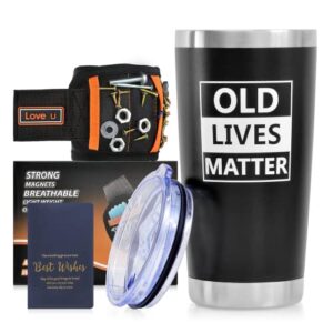 dechobovin 20 oz tumbler mug with lid,gifts for him birthday gifts for men who have everything insulated travel coffee mug double wall stainless magnetic wristband gifts from daughter